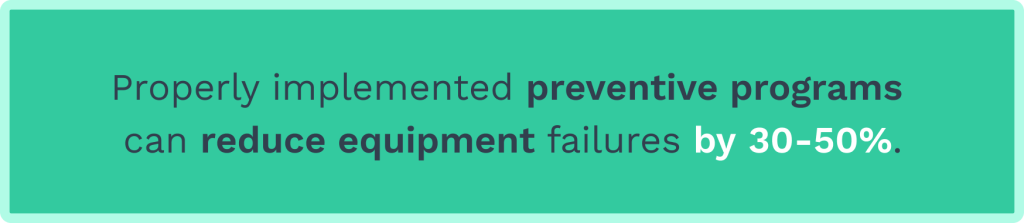 Data on preventive maintenance and equipment failures