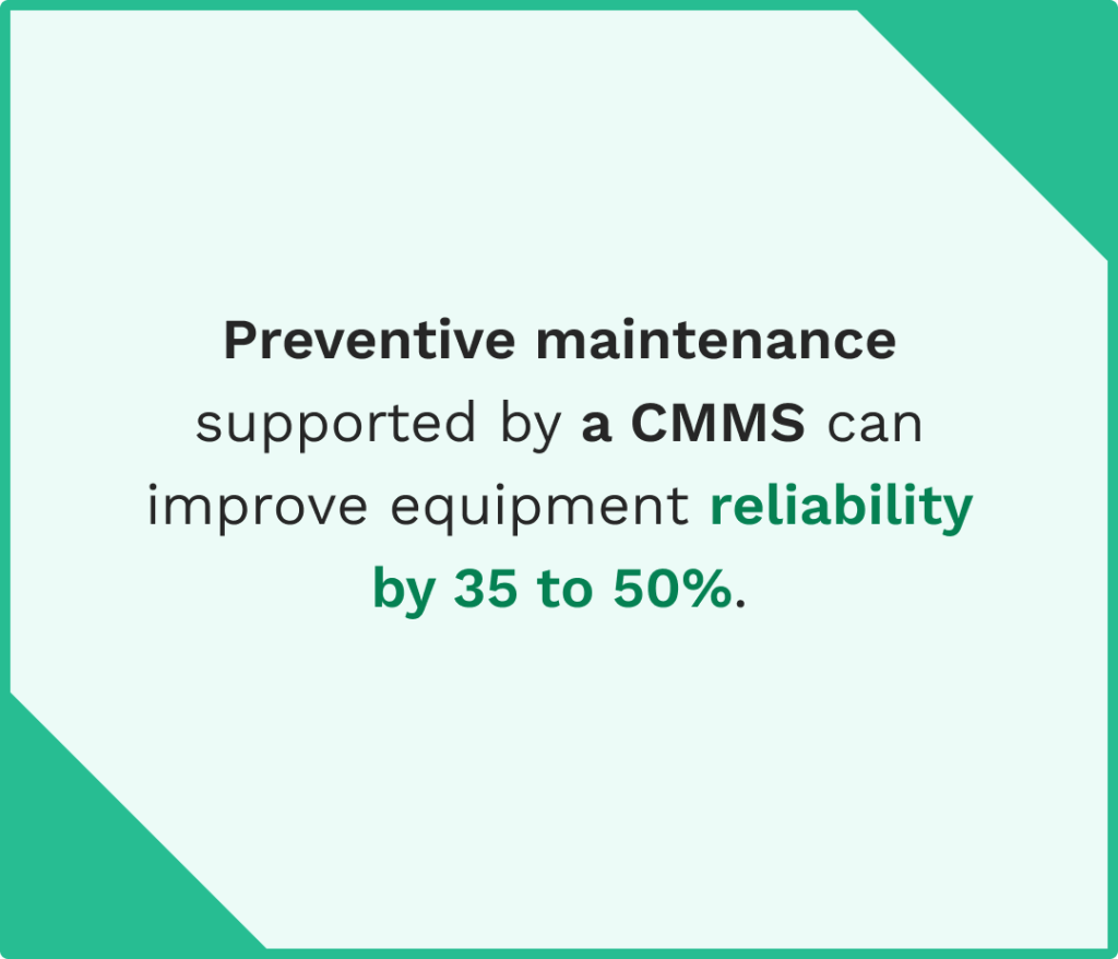 Stats on the preventive maintenance supported by a CMMS benefits